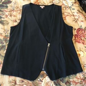 J.Jill Black Zippered Vest